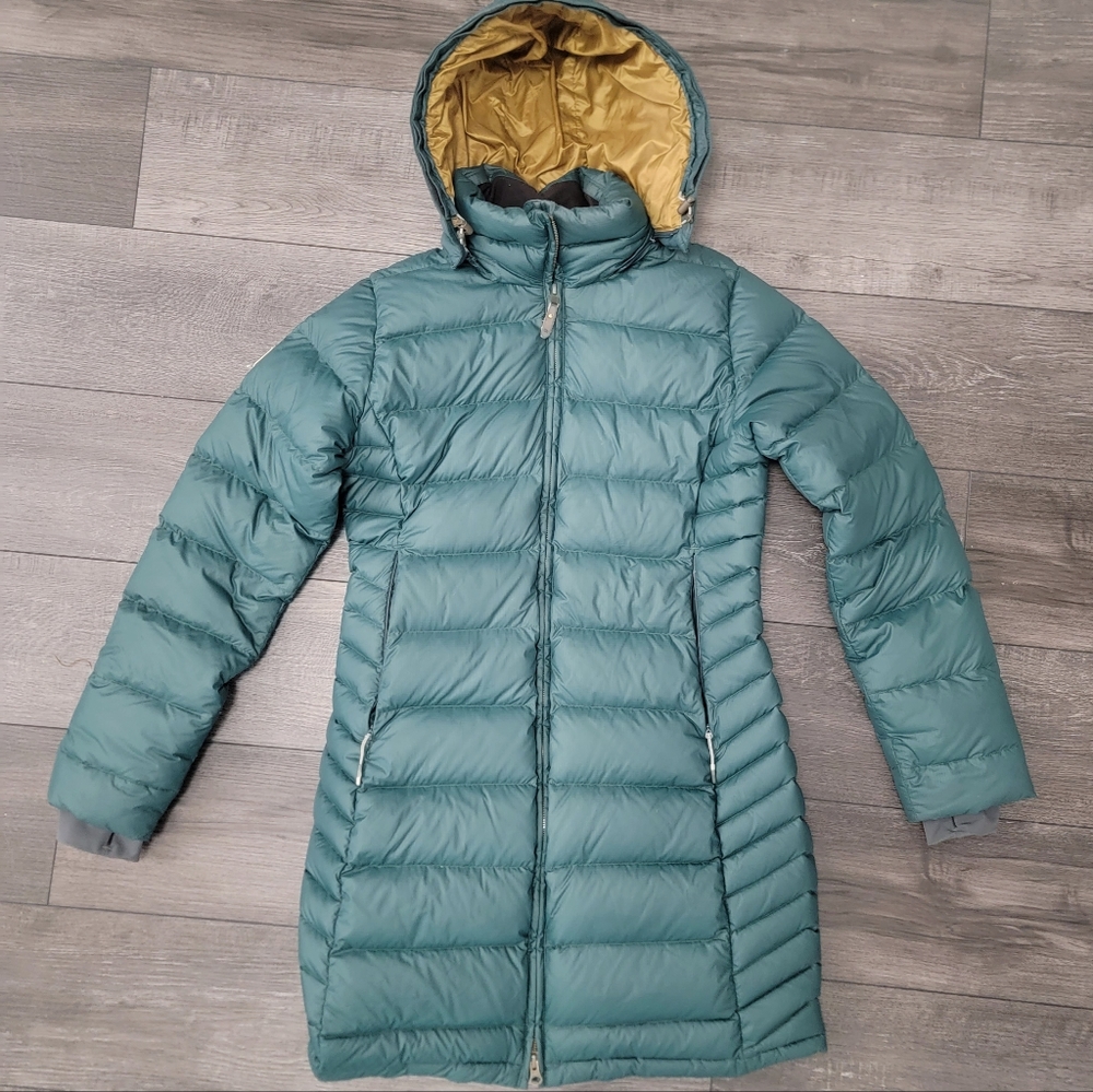 Women's RAB brand teal green hooded parka/jacket/coat